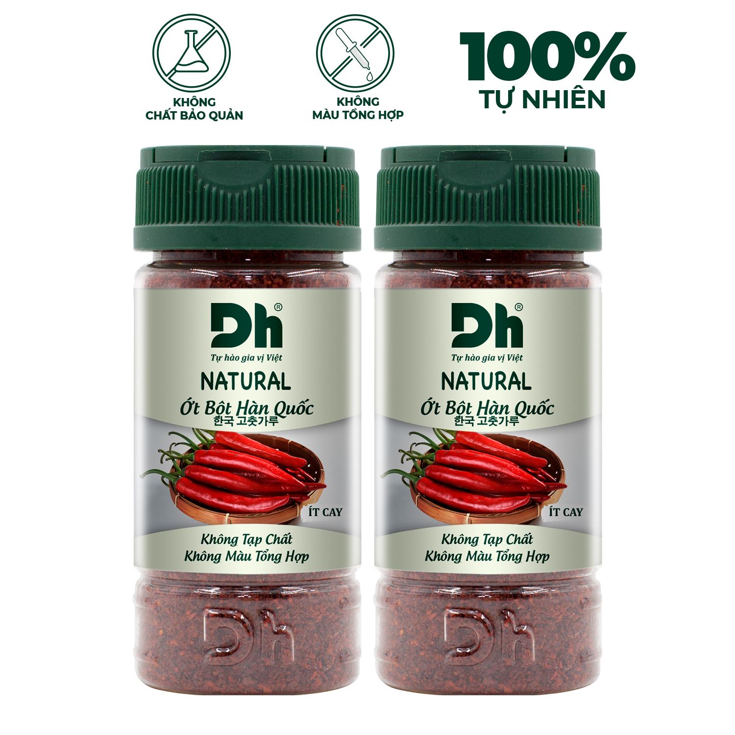 Combo 2 hũ ớt bột hàn quốc 45gr dh foods