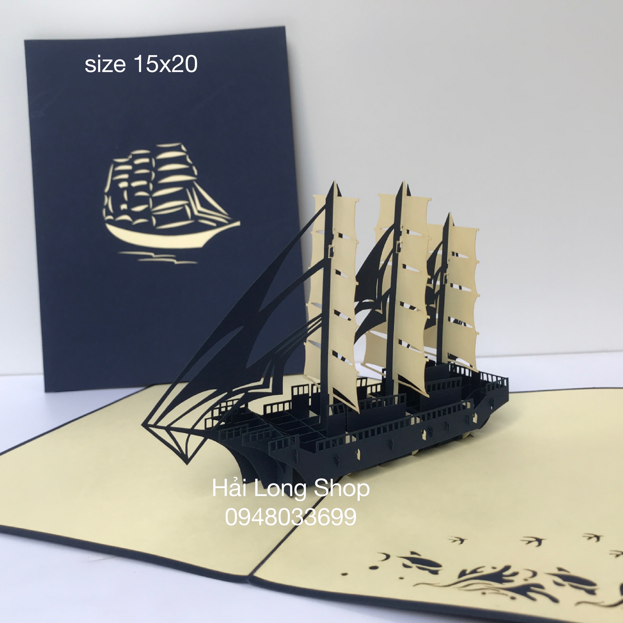Thuyền 6 - boat - thiệp 3d