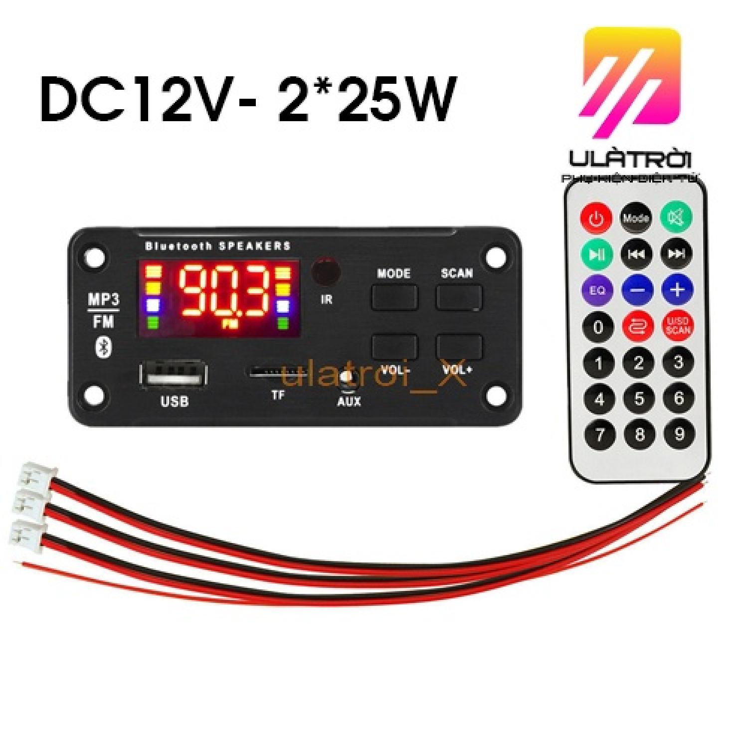 Mạch Bluetooth 5.0, Mạch khuếch đại âm thanh 12V 2x25W giải mã mp3 xe hơi ghi âm cuộc gọi lossless