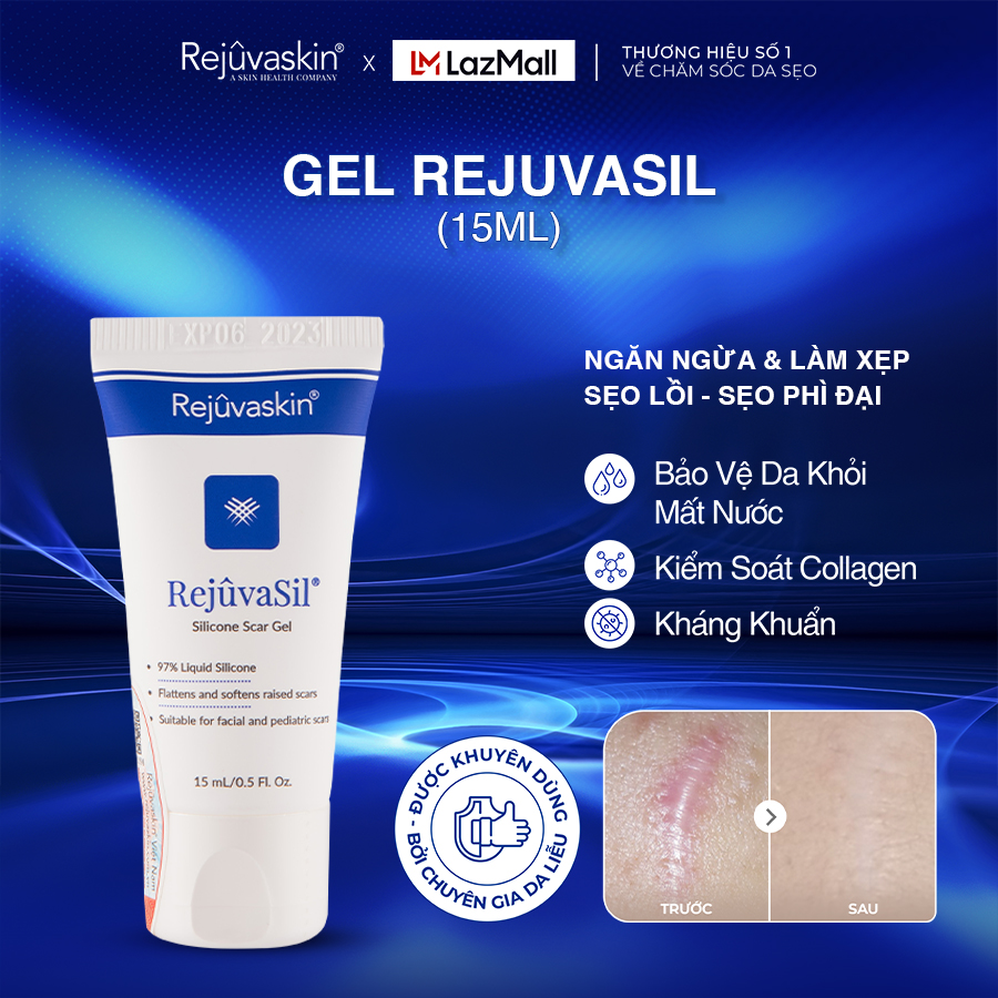 Gel Xóa Mờ Sẹo Lồi, Phì Đại Rejuvaskin Rejuvasil 15ml