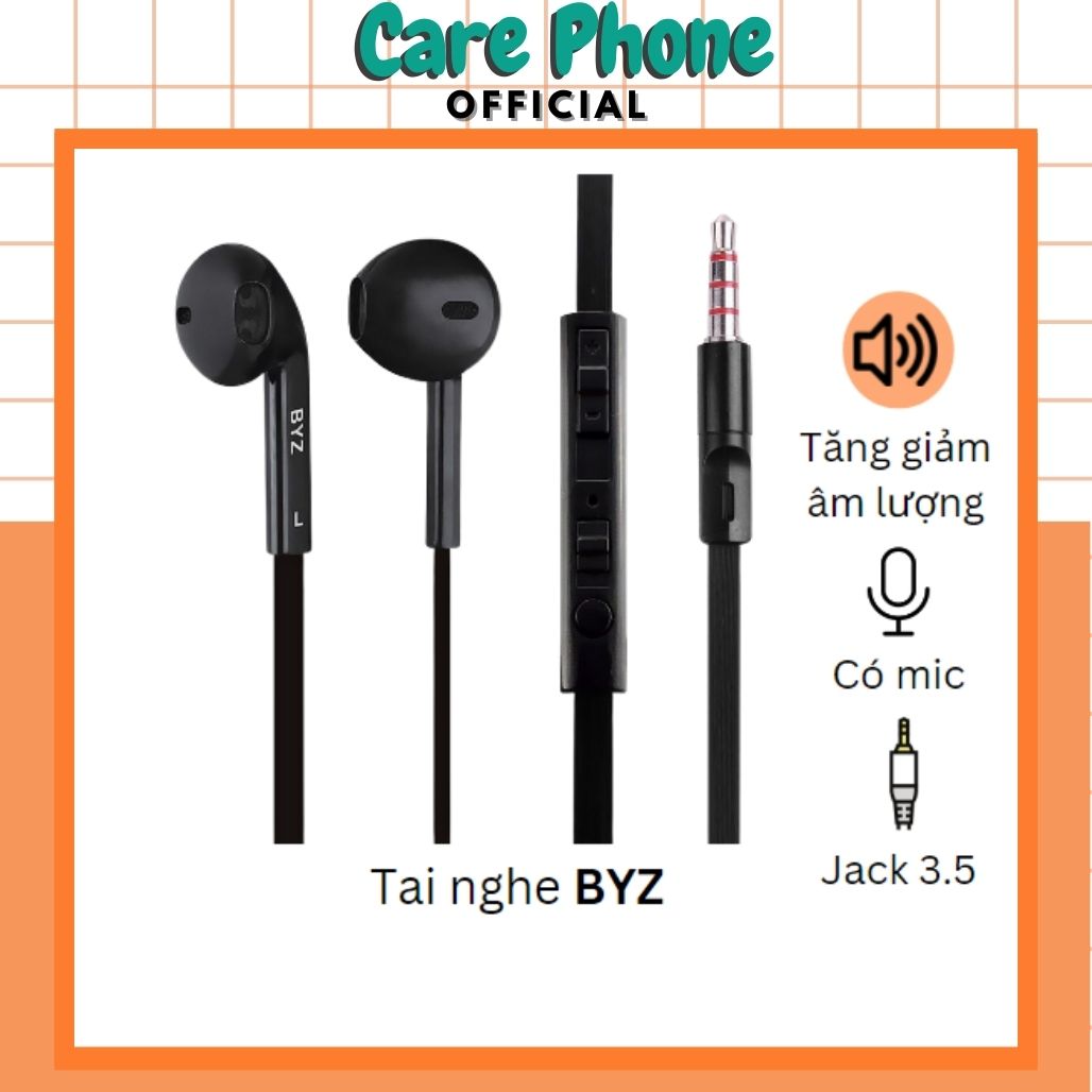 Tai nghe nhét tai BYZ S389 âm thanh chất lượng hỗ trợ micro jack cắm 3.5mm