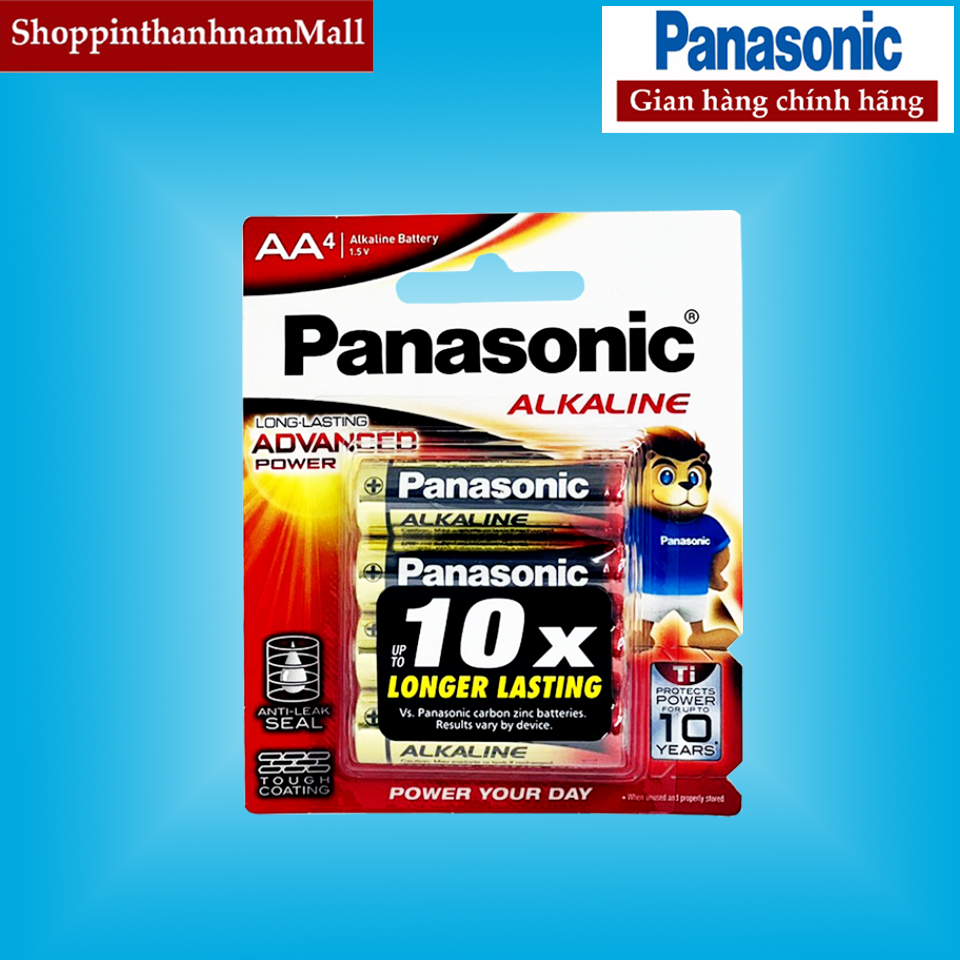 Pin aa panasonic alkaline lr6t-4b tiểu vỉ 4 viên chính hãng