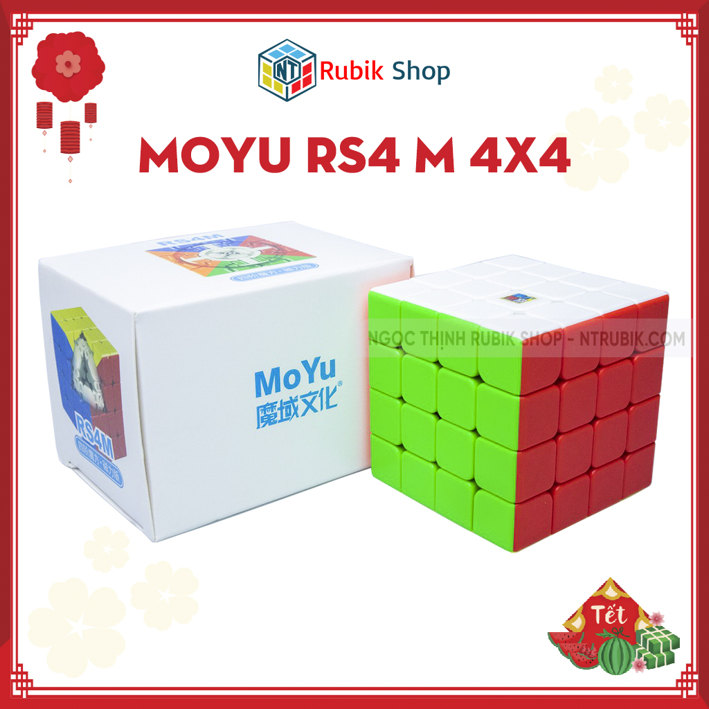 [Hoàn tiền 10%][Rubik 4x4x4] MOYU RS4 M 4x4 2020 stickerless Có nam châm