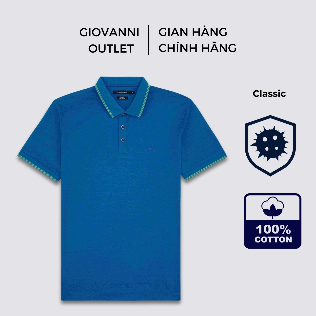 Áo Polo Nam Cộc Tay GIOVANNI Chất Liệu 100% Supima Cotton Cao Cấp UT319