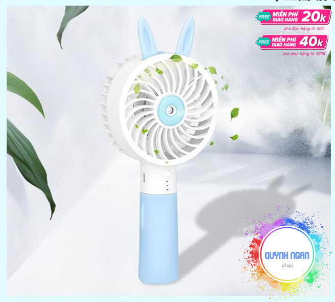 Quạt cầm tay mini phun sương tự động pin khủng 2000mAh chất liệu ABS siêu bền thiết kế nhỏ gọn có cổng sạc