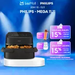 Nồi Chiên Không Dầu Philips 2 ngăn NA150/00 - 7L - Hàng Chính Hãng