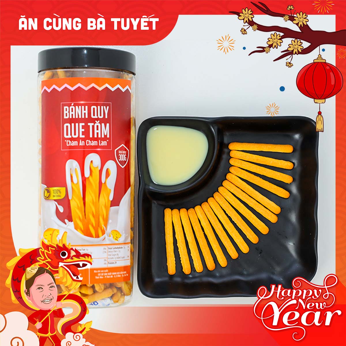 Bánh quy que tăm chấm sữa - ăn cùng bà tuyết