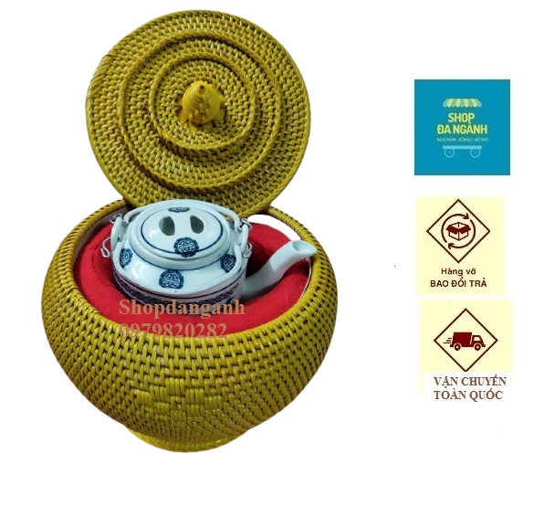 [HN-Bát Tràng] Combo tích hãm chè xanh loại 1,5L kèm bình ủ giữ nóng - Vật liệu tổng hợp (dây nhựa)