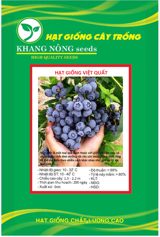Hạt giống trái việt quất xanh - gói 30 hạt
