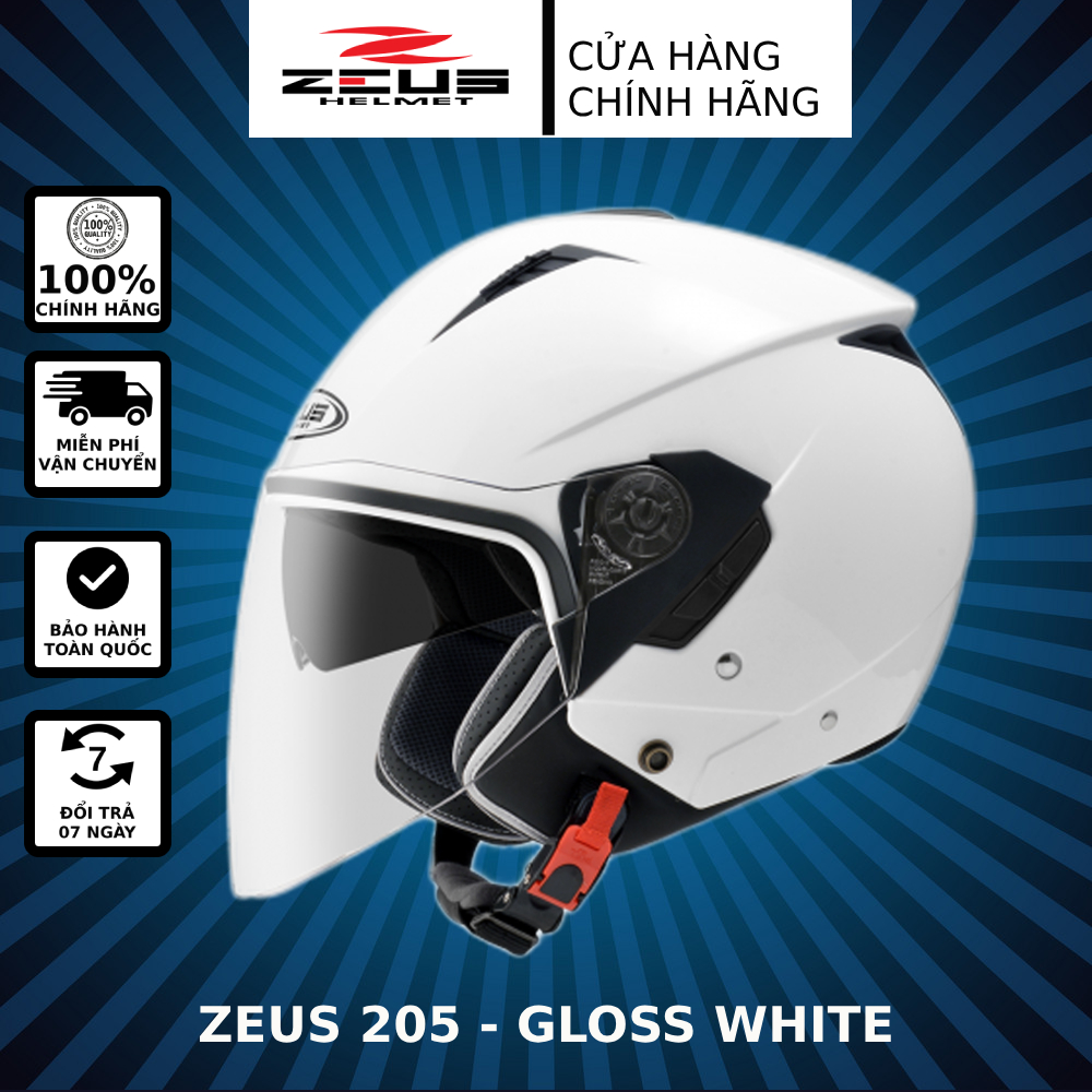 Mũ bảo hiểm zeus 205 - màu trắng
