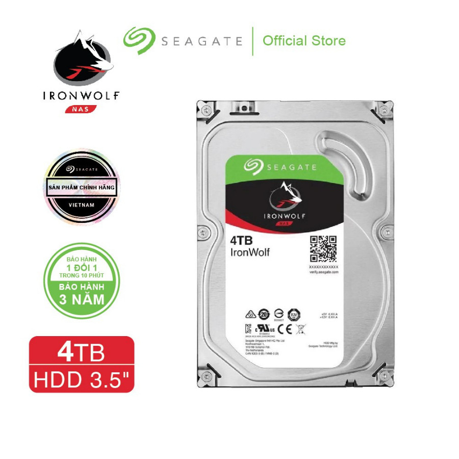 Ổ cứng HDD 3.5" NAS SEAGATE Ironwolf 4TB SATA 5900RPM_ST4000VN006