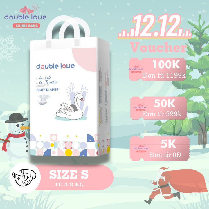 Bỉm dán double love size s 68 miếng