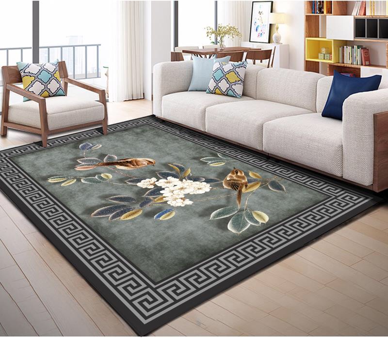 Thảm trải sàn phòng khách, thảm trang trí, thảm bali, thảm ngủ mẫu chim họa mi