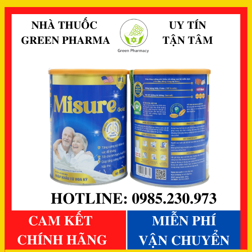 [CHÍNH HÃNG – GIÁ SỈ] Sữa ngủ ngon Misure 850g Ban Đêm - Cải thiện mất ngủ, chính hãng từ Hoa Kỳ - Green Pharma 1