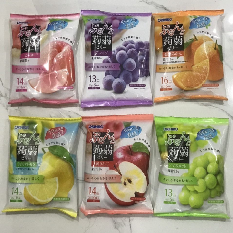 Thạch hoa quả Orihio Nhật Bản gói nhỏ 120g , Thạch trái cây cho bé, Thạch hoa quả Nhật bản cho bé từ 1Y