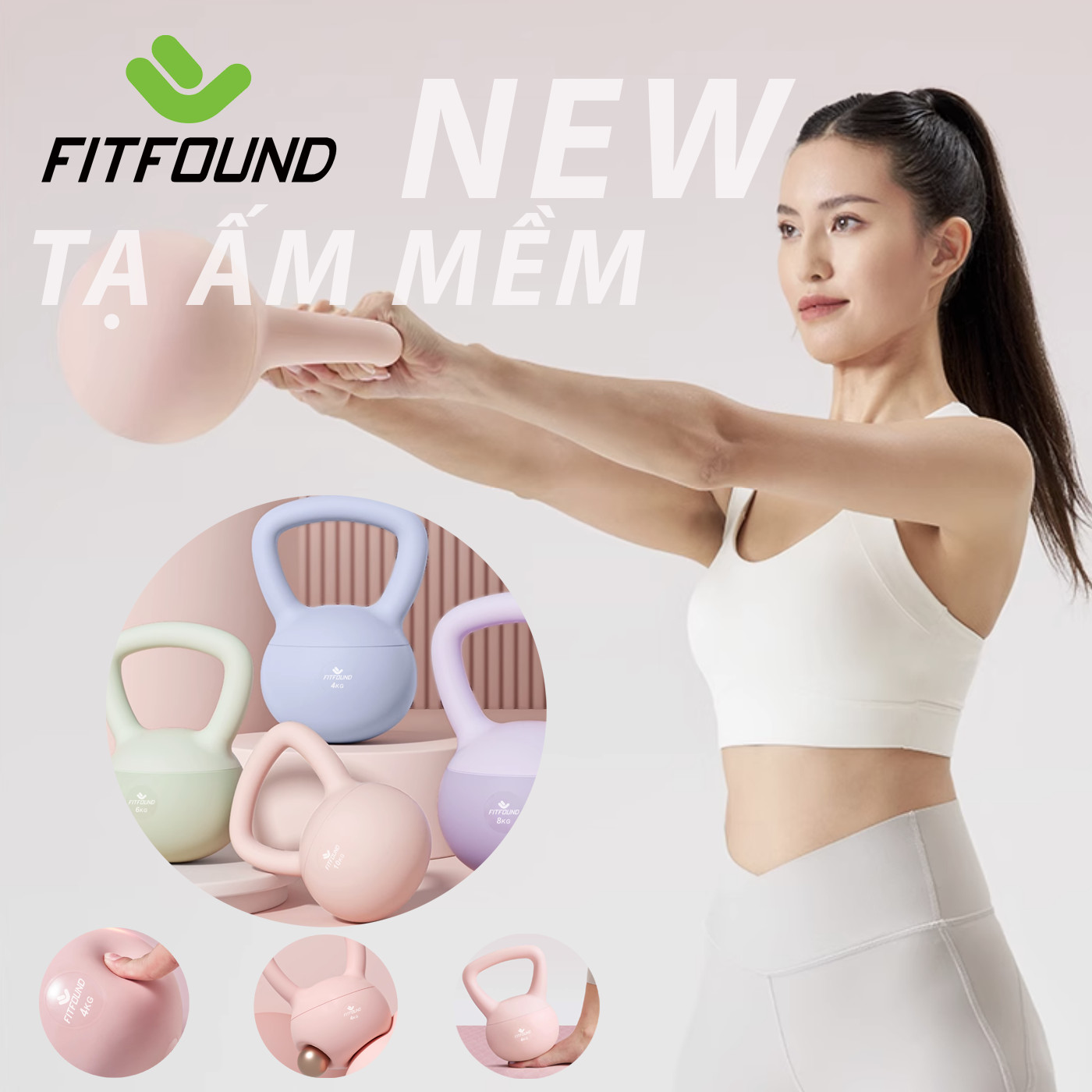 Kettlebel - 6kg tạ bình vôi,tạ ấm mềm,tạ quai xách, tạ chuông tập gym tập mông đùi tại nhà
