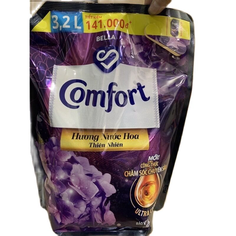 Nước xả vải Comfort hương nước hoa thiên nhiên tím bella 3.2l