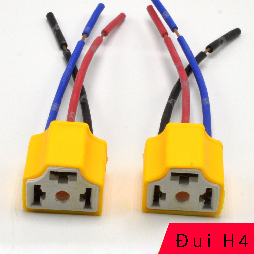 Bộ 2 chuôi đèn H4 cho bóng đèn Oto/Xe máy BH4 (Vàng)