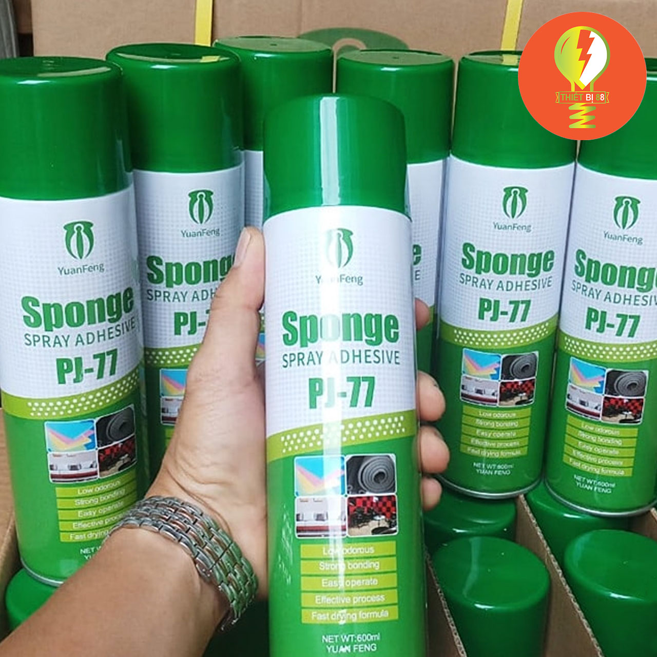 Bộ 2 bình xịt, chai xịt dán tường đa năng, keo dán mút xốp, giấy decal siêu dính sponge pj77