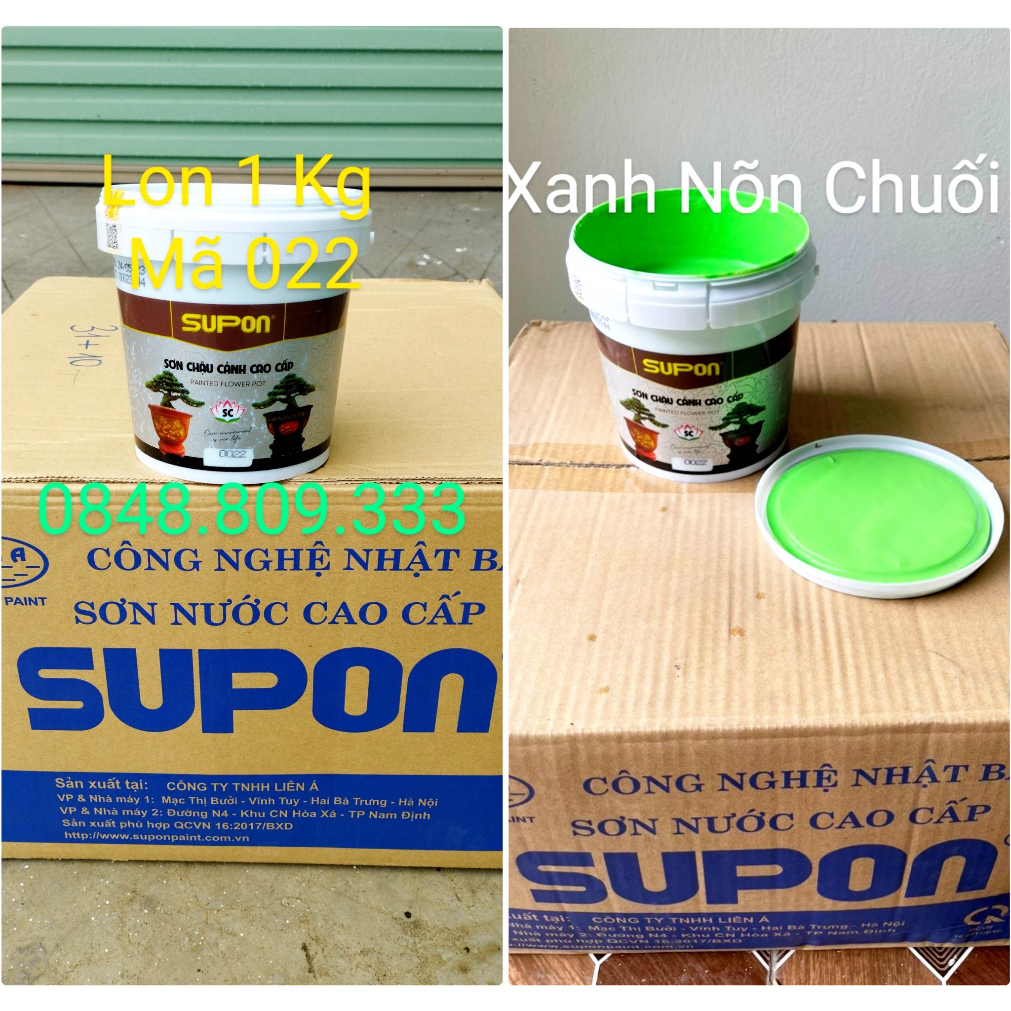 Màu xanh nõn chuối sơn chậu cảnh cao cấp , đậm đặc ,kháng kiềm ,sơn gốc nước ,hệ sơn bán bóng