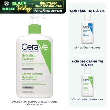 Sữa Rửa Mặt CeraVe Cho Da Thường Đến Khô 473ml Hydrating Cleanser