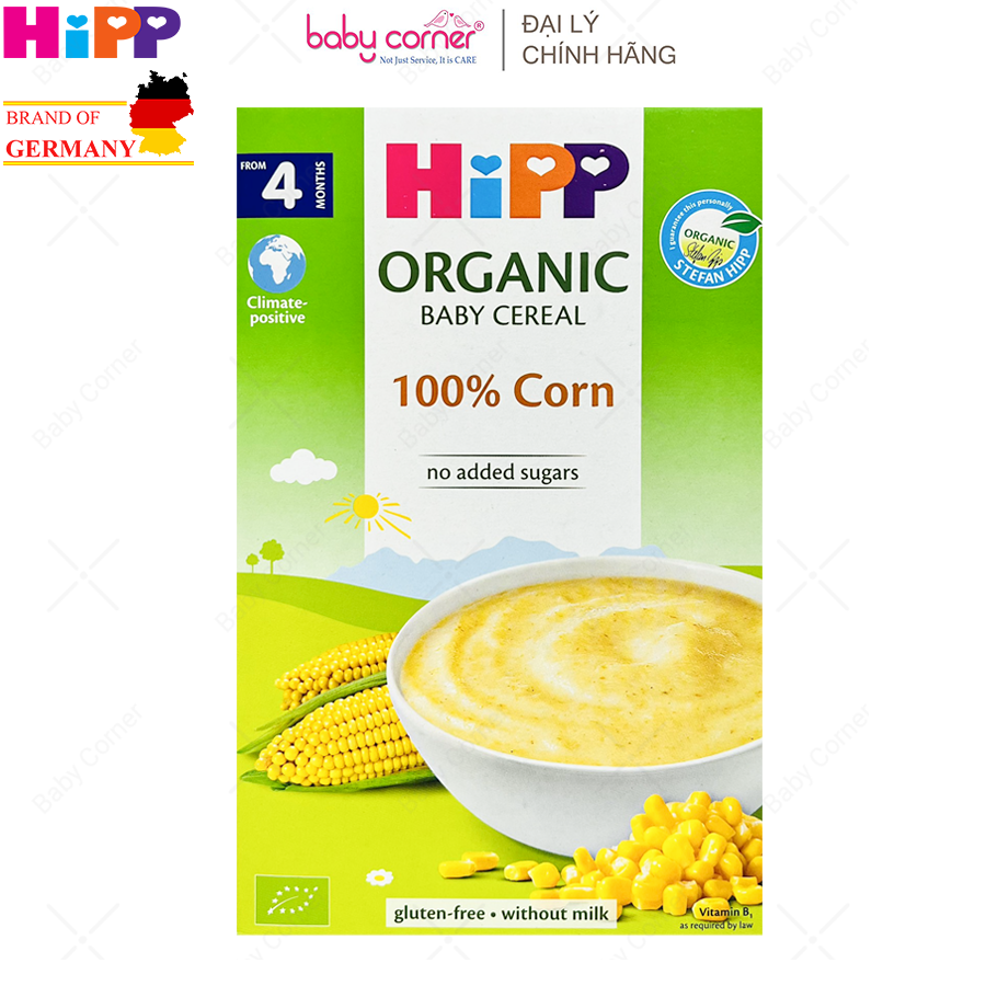 HSD 31 07 2025 Bột Ăn Dặm HiPP Organic Ngũ Cốc Bắp Non Không Chứa Sữa,
