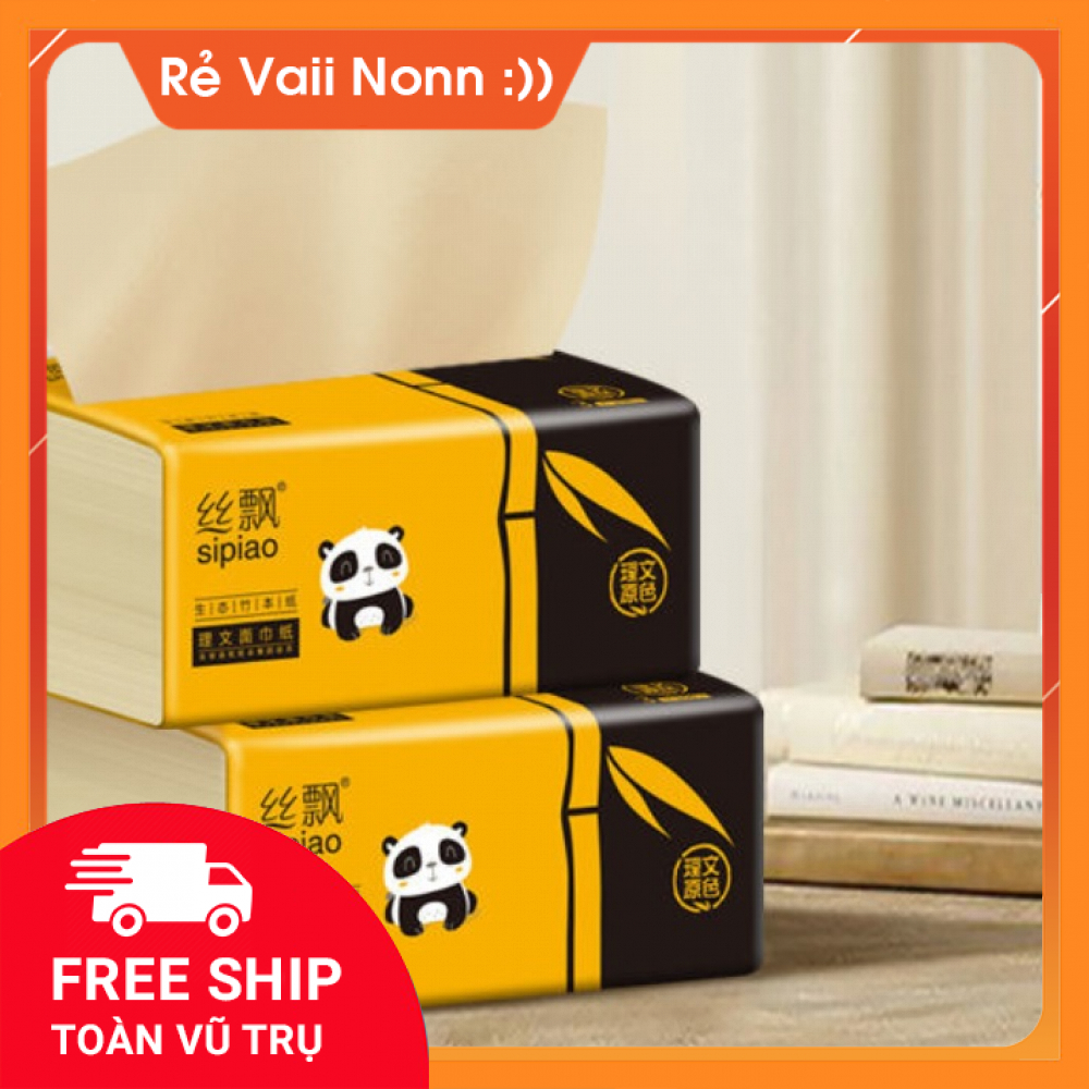 Combo 5 Gói Khăn Giấy Ăn Gấu Trúc Cao Cấp Làm Từ Sợi Tre Siêu Dai Siêu Mềm Mịn Cực Nhỏ Gọn Tiện Lợi