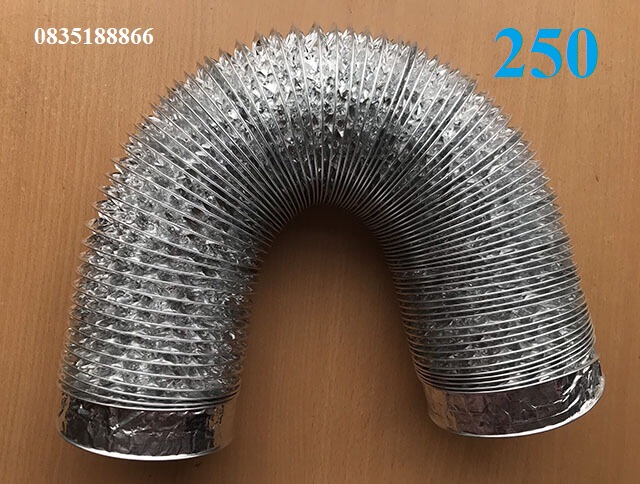 Ống gió Bạc mềm hút mùi, thông gió không bảo ôn Phi 250 dài 8m Hàng loại 1 chất lượng cao