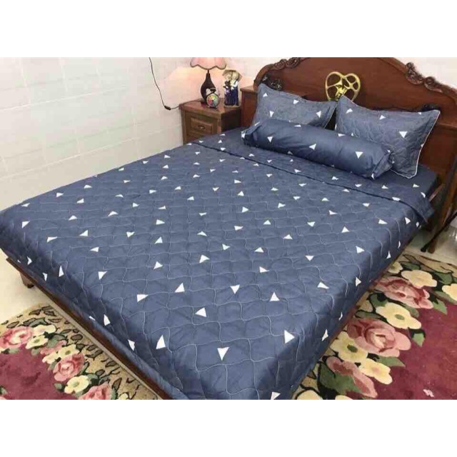 Bộ chăn ga gối 5 món 1m8x2m ghi