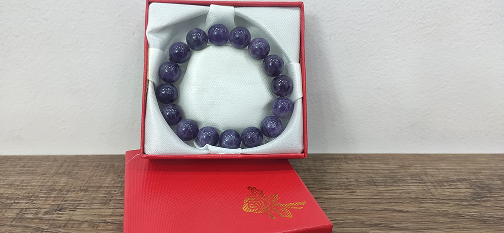 Vòng tay phong thủy Thạch anh tím 12 ly vòng tay chuỗi hạt đá