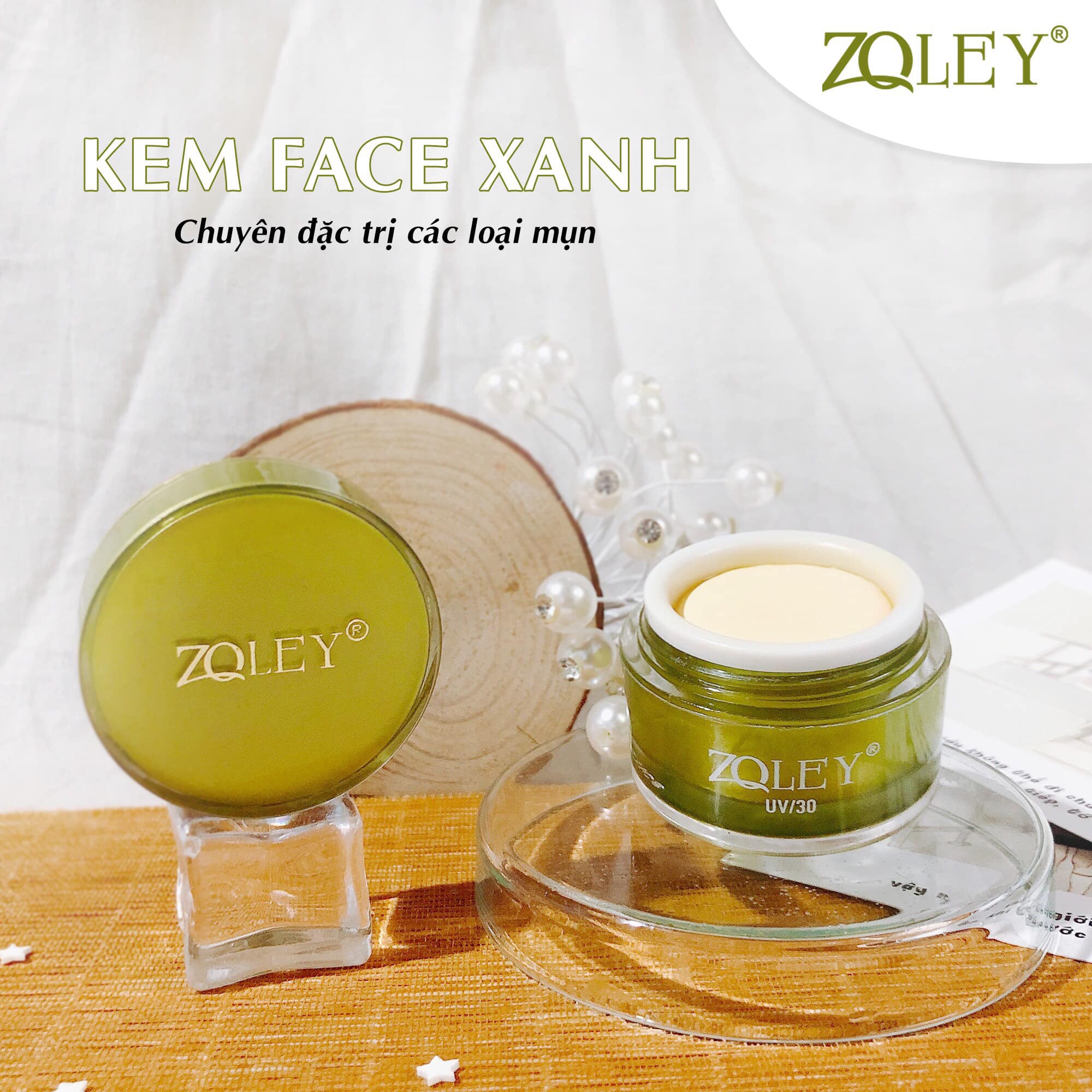 Kem dưỡng trắng da giảm mụn thâm face xanh zoley 10g chính hãng