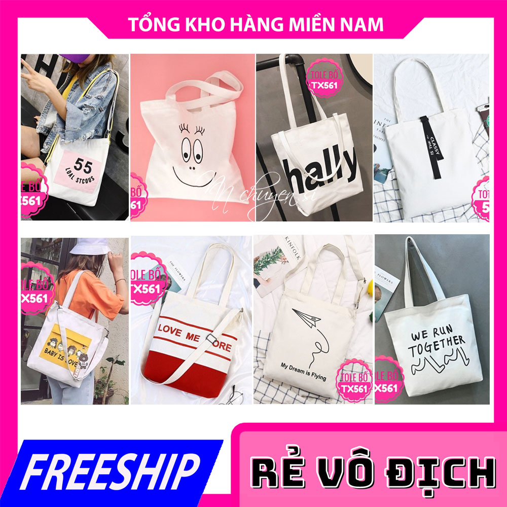 Túi tote in hình xinh tx561 🎀 ảnh thật 🎀 túi xách nữ 🎀 túi đeo chéo nữ 🎀 túi basic