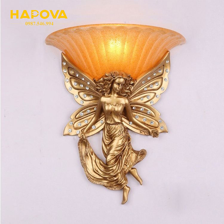 Đèn tường trang trí, đèn trang trí phòng khách HAPOVA FIKIS 6204 Kèm bóng led Chuyên dụng