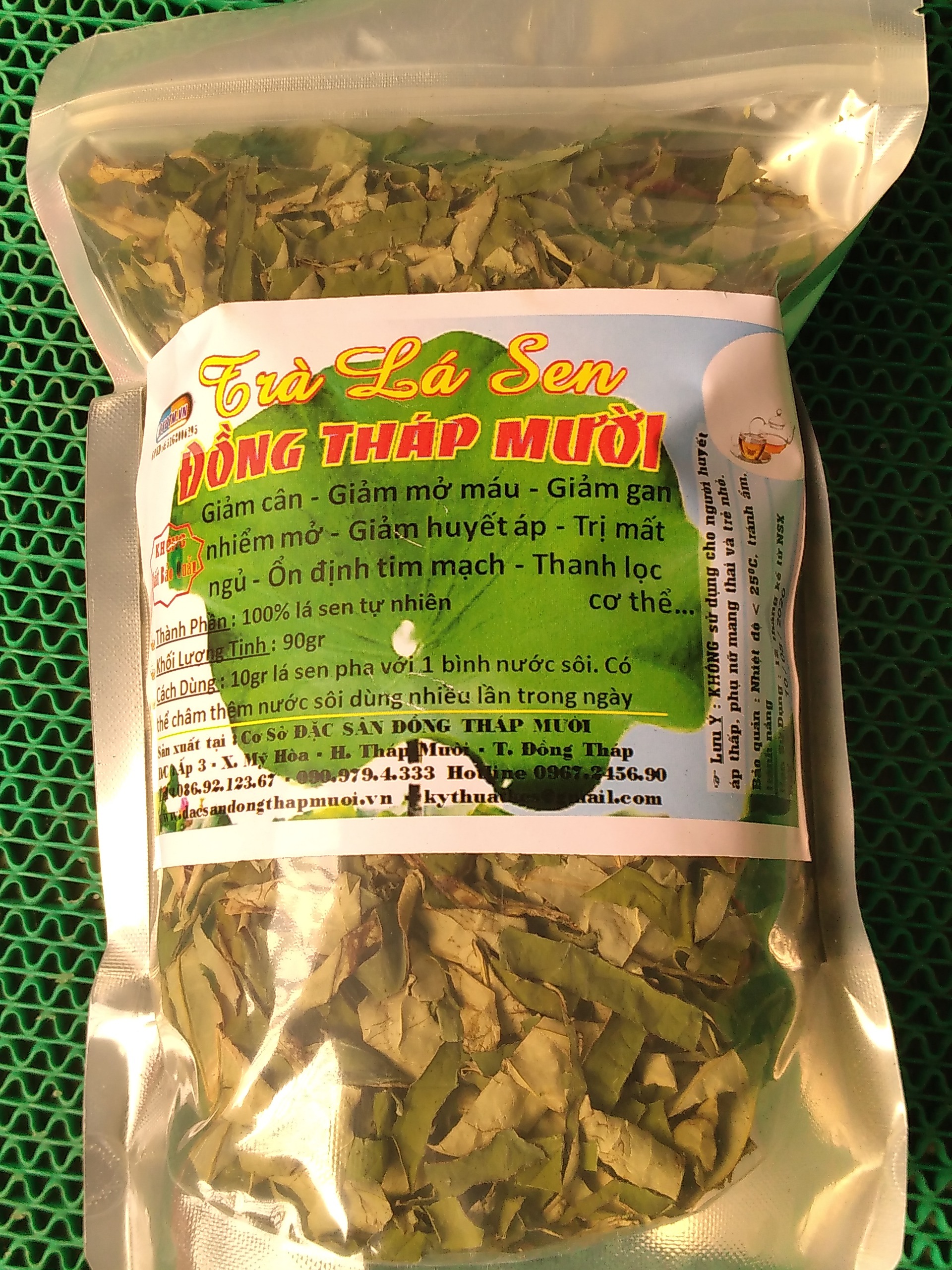 COMBO : 2 GÓI Trà lá sen thiên nhiên 90gr. Giảm cân, giảm mỡ máu, giảm mất ngủ...