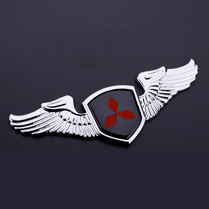 Logo đôi cánh dán capo xe ô tô cao cấp (Mitsu)