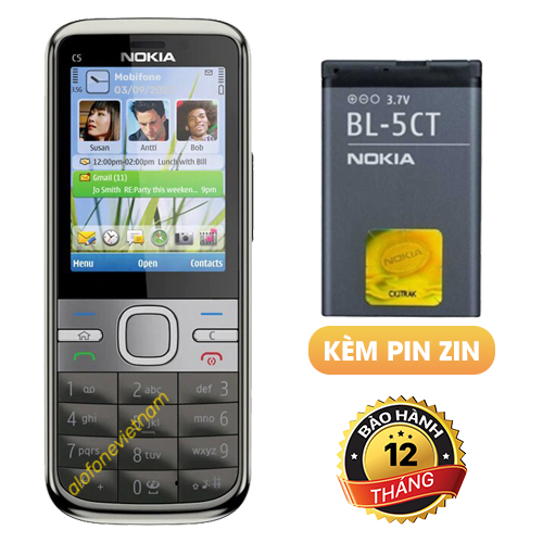 [MIỄN PHÍ SHIP] Điện thoại Nokia C5-00 kiểu dáng nhỏ gọn, nghe gọi tốt (HÀNG CHÍNH HÃNG - BẢO HÀNH 1 NĂM)