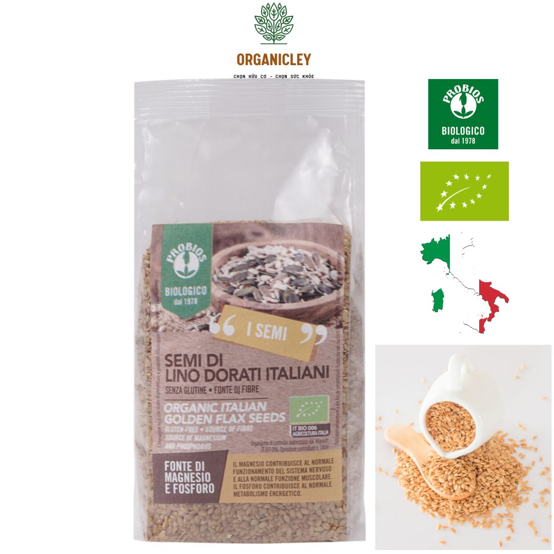 Hạt Lanh Vàng Hữu Cơ ProBios Organic Italian Golden Flax Seeds 500g