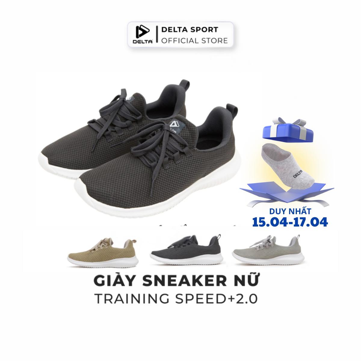 DELTA Giày Thể Thao Chạy Bộ Nữ Đế EVA Bền Nhẹ, Co Giãn Và Thoáng Khí LS012W0