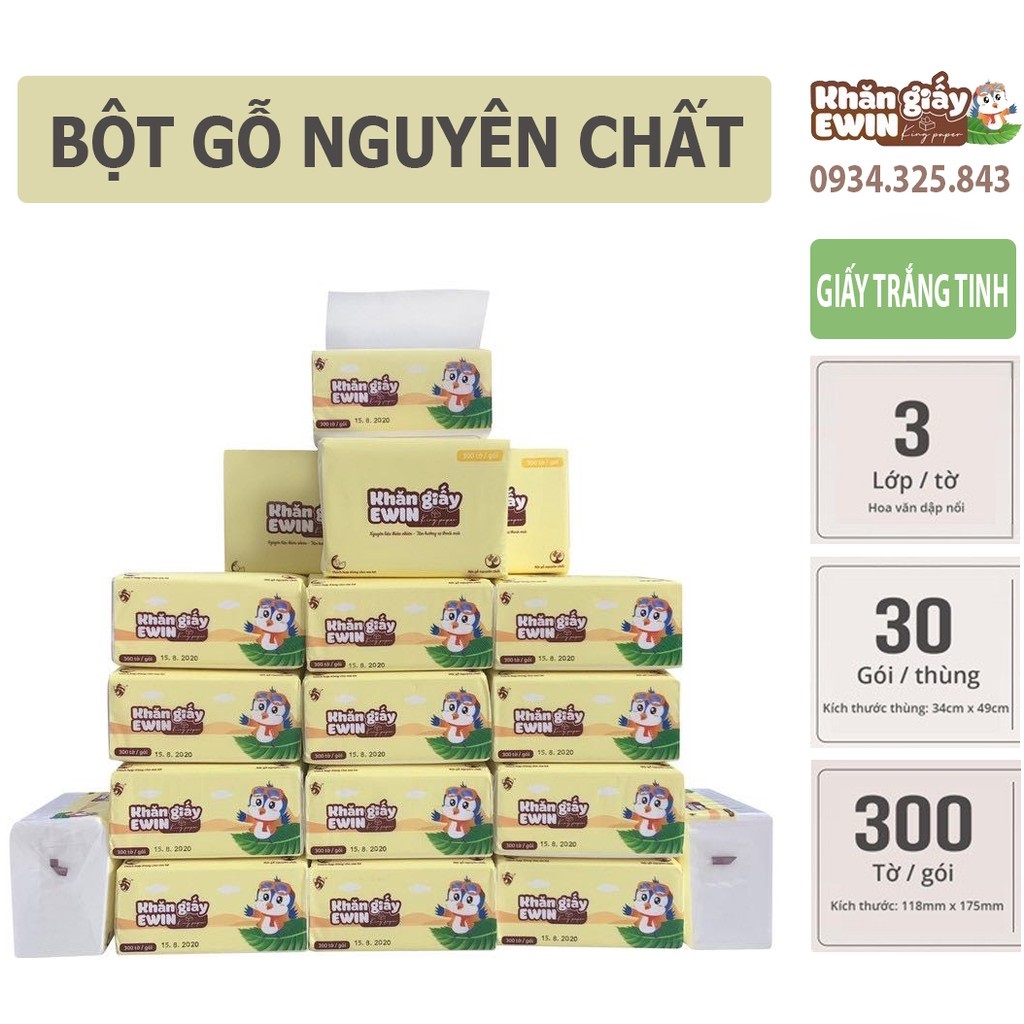 Thùng 30 gói giấy rút Ewin siêu dai, mịn màng, giấy trắng tinh