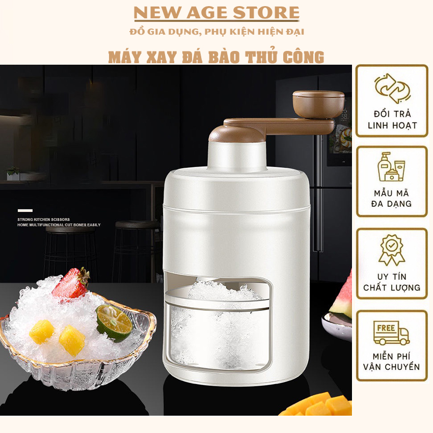 Máy xay đá bào bằng tay, máy xay đá bào quay tay bằng máy, máy nghiền đá mini, máy nghiền đá tuyết, tặng bát đựng miễn phí