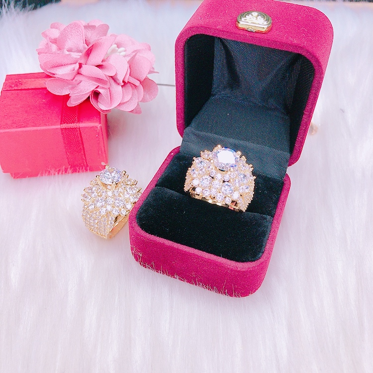 nhẫn nữ hoa mai nhí 45r dx mạ bạch kim - phong cách sang trọng - bền màu theo thời gian