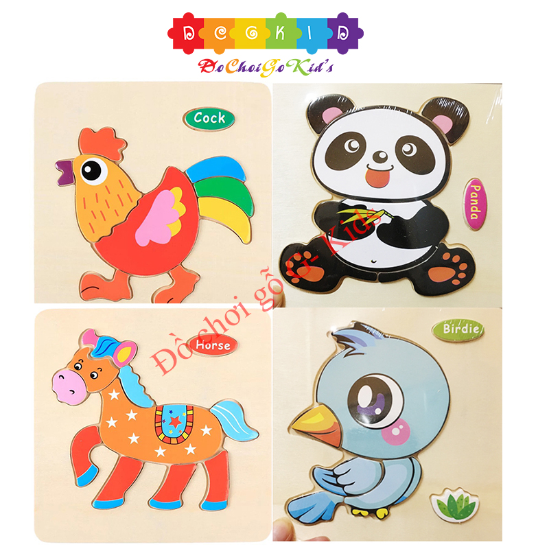 [HOÀN TIỀN 6%][HCM]Combo 4 tranh ghép hình nổi 3D đáng yêu Đồ Chơi Gỗ MONTESSORI - Phát Triển Trí Tuệ Cho Bé Mầm Non 2 - 6 Tuổi Đồ chơi gỗ - Đồ chơi trí tuệ - Đồ chơi thông minh cho trẻ