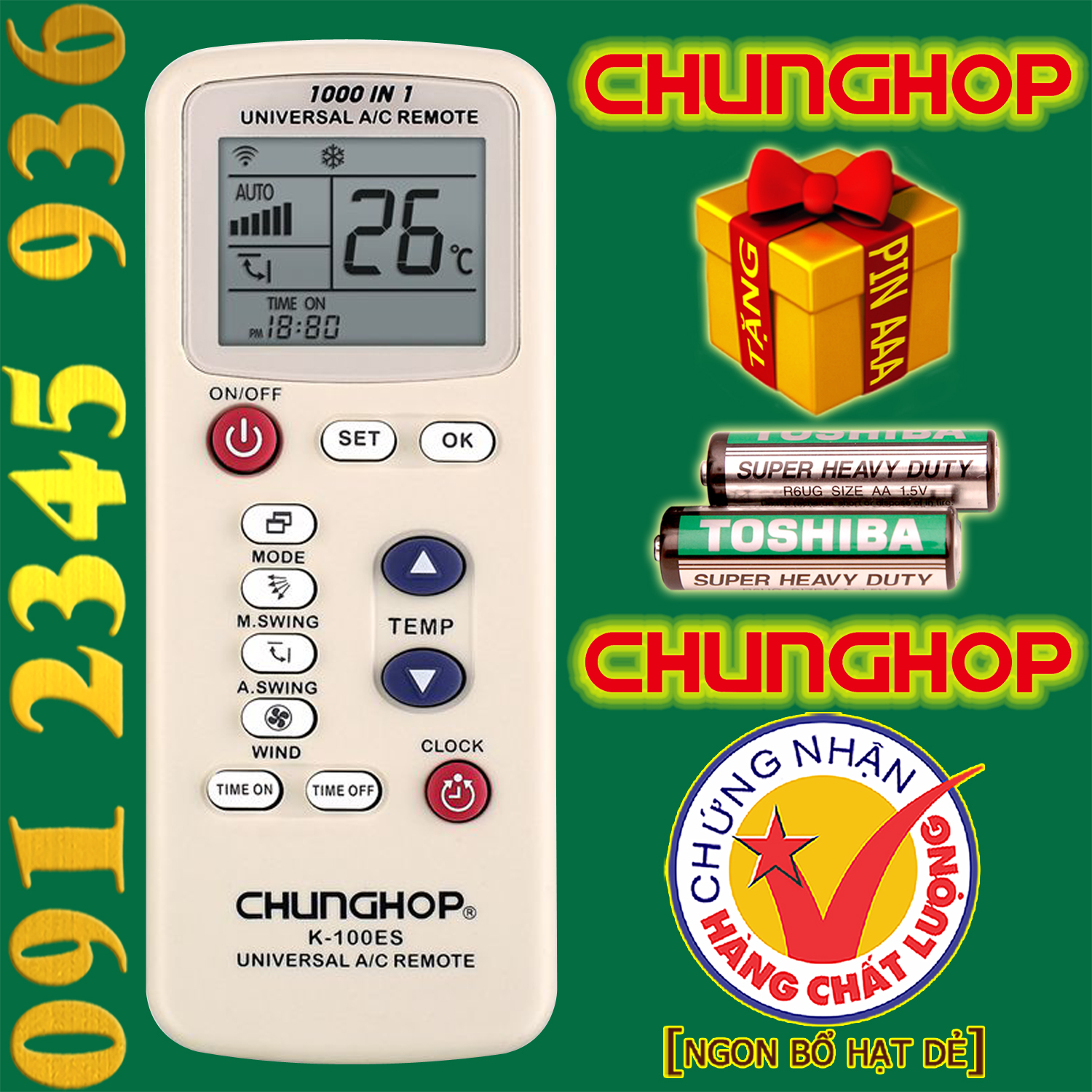 Điều khiển chunghop k-100es + cho điều hòa