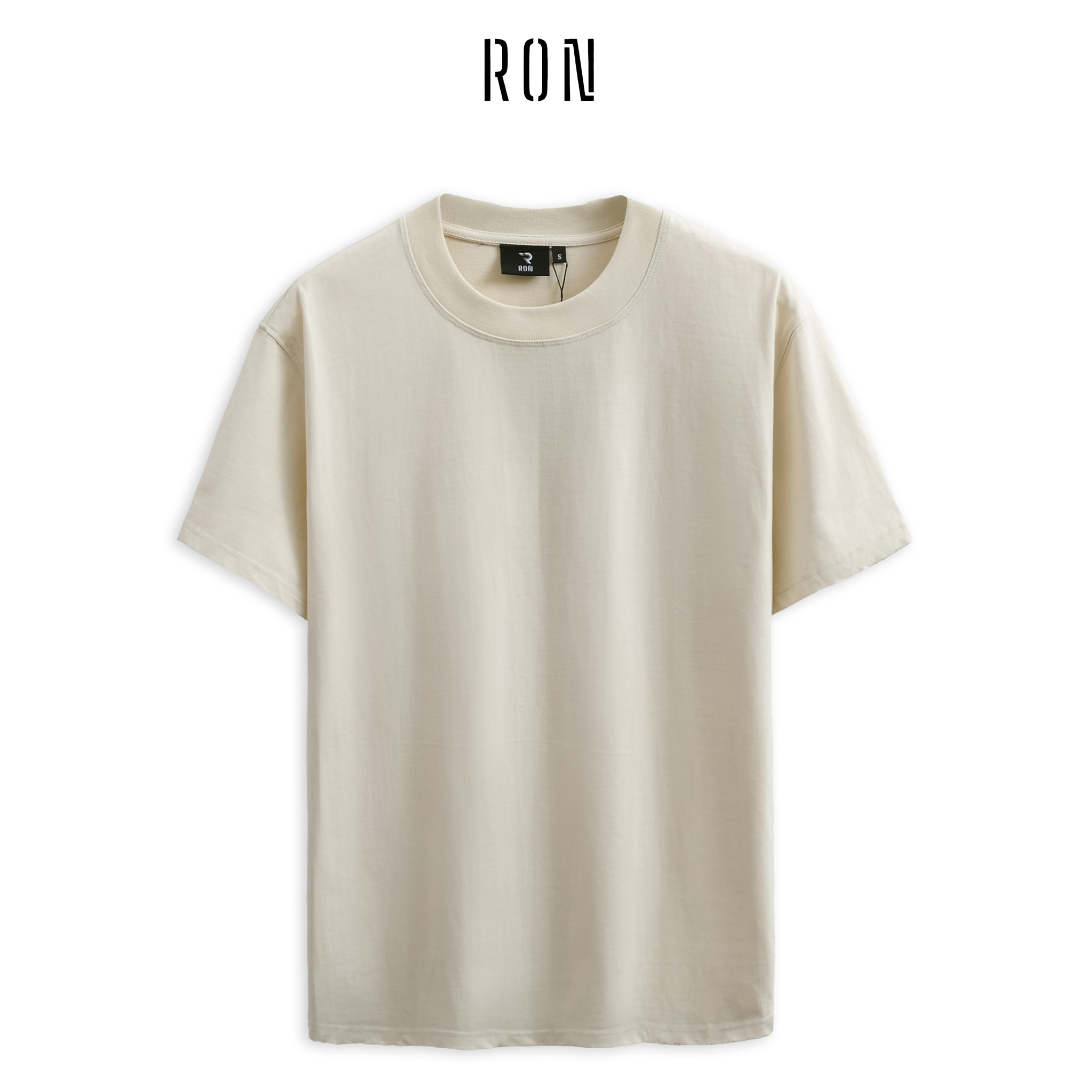 Áo Thun Trơn Cotton 250gsm RON Premium Boxy Cổ Tròn Nam Nữ