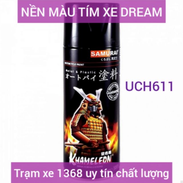 Sơn samurai chai sơn nền cho màu tím nho xe dream uch611