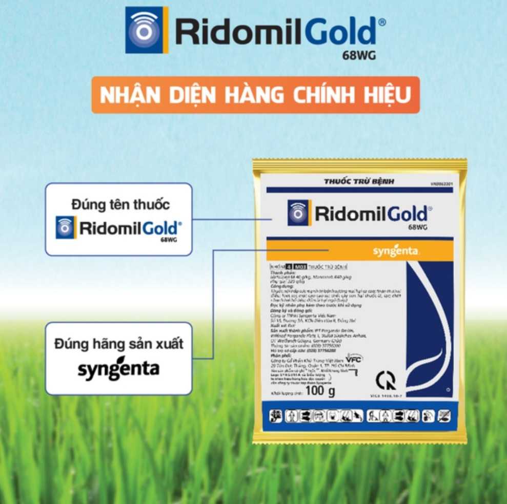 THUỐC TRỪ BỆNH CÂY TRỒNG RIDOMIL GOLD 68WG - 100GRAM 