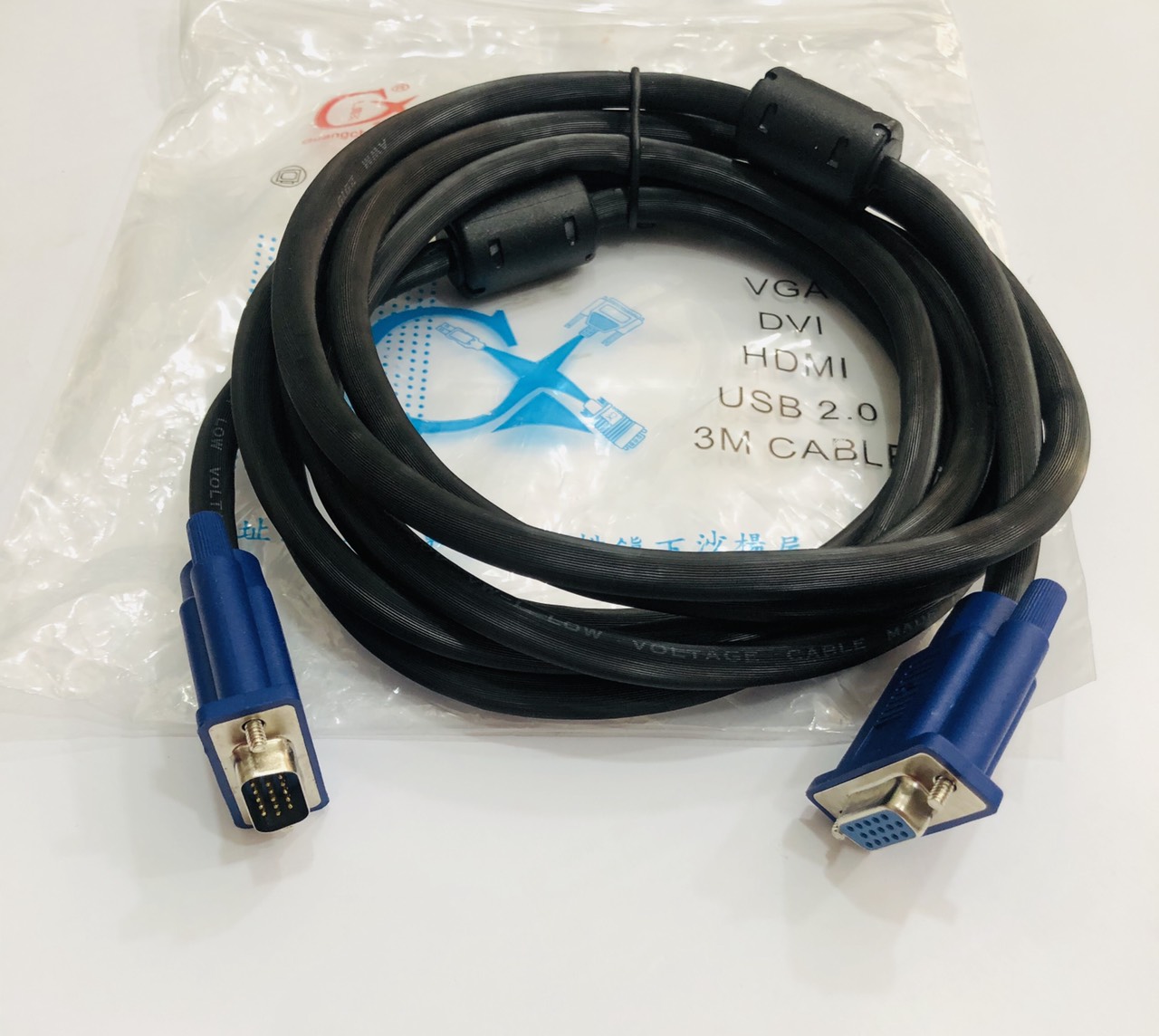 Cáp nối vga dài 3 mét- 1 đầu đực-1 đầu cái