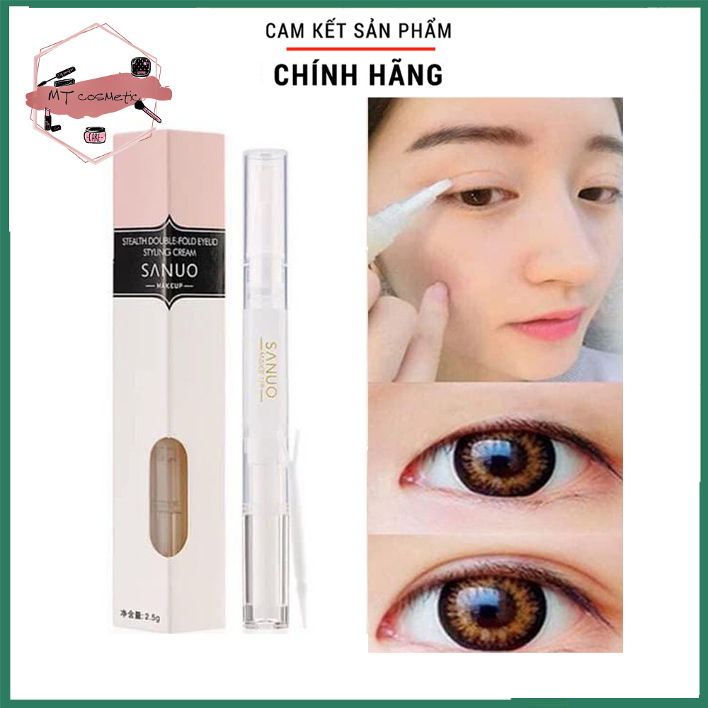 Bút kích mí - gel kích mí cực mạnh sanuo không cần miếng dán - tặng kèm cây đẩy mí