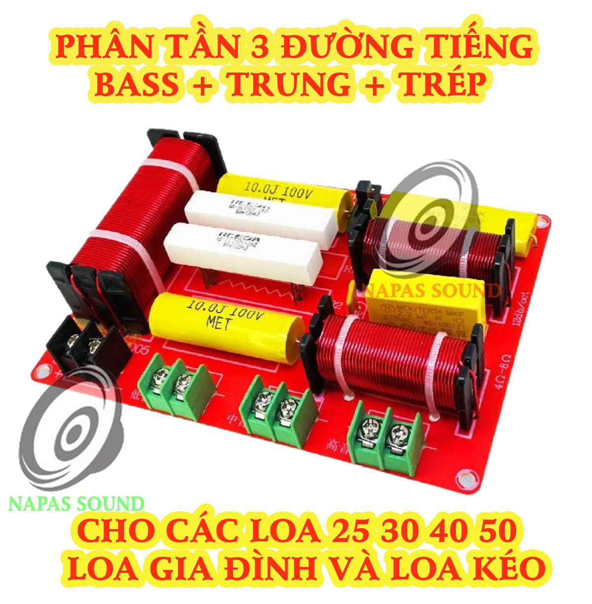 Phân tần loa 3 đường tiếng weah3005 - cho loa kéo và loa gia đình - mạch phân tần 3 đường tiếng