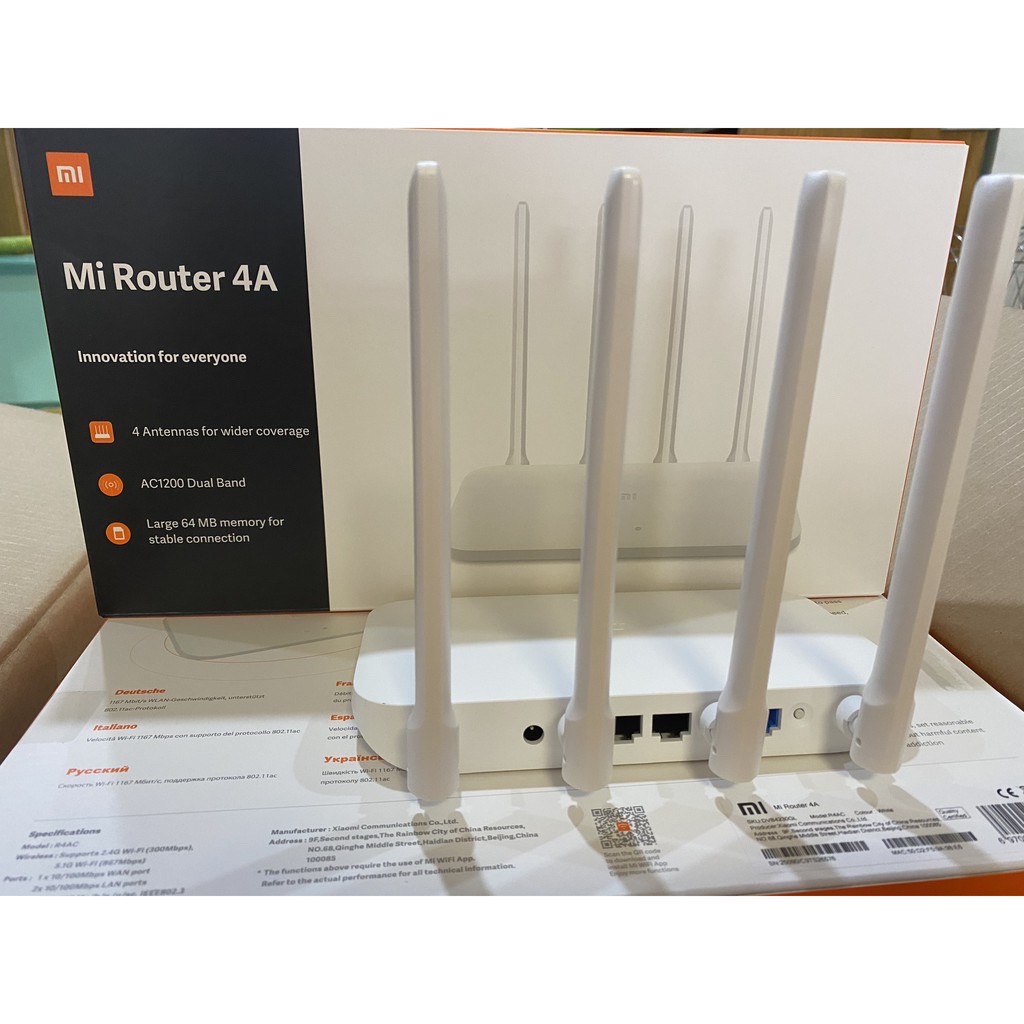PHIÊN BẢN QUỐC TẾ TIẾNG ANH - BẢO HÀNH 24 THÁNG - Xiaomi AC 1200Mbps Dualband Bộ Phát Wifi R4AC - Mi Router 4A - Hàng Chính Hãng